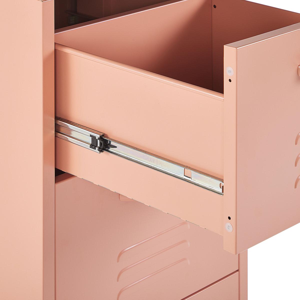 AKTENSCHRANK pfirsichrosa Wostok - Pink, Metall (43/103/40cm) - Beliani