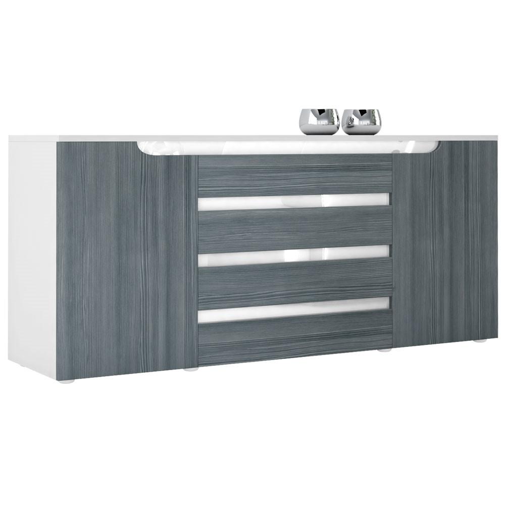 SIDEBOARD Sintra Avola-Anthrazit / Weiß Hochglanz - Anthrazit, Holzwerkstoff (166/72/35cm) - Vladon
