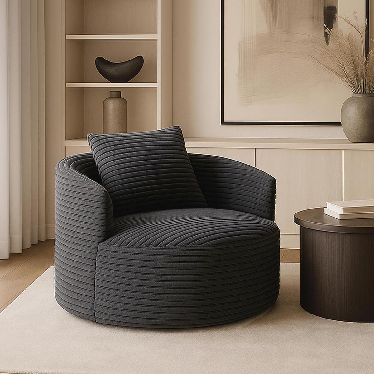 SESSEL Grau - Grau, Textil (100/66/86cm) - MCW