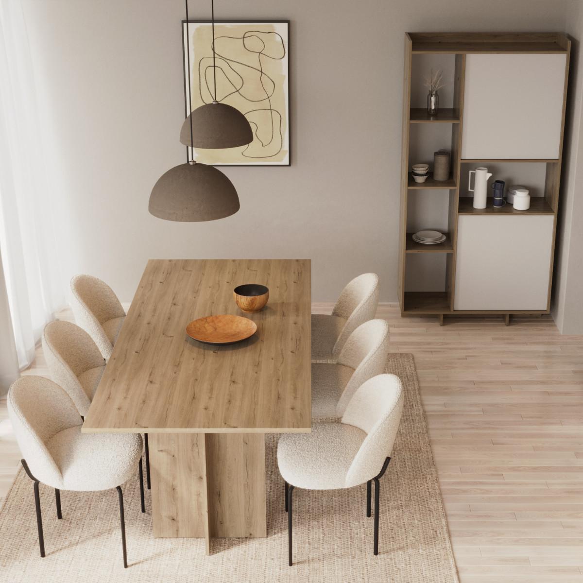 TISCH ausziehbar von 165,6 bis 200 cm in dunkler königlicher Eichenoptik 165,6/90/73,7 cm - Eschefarben, Holzwerkstoff (85.3/90/73.7cm) - Calicosy