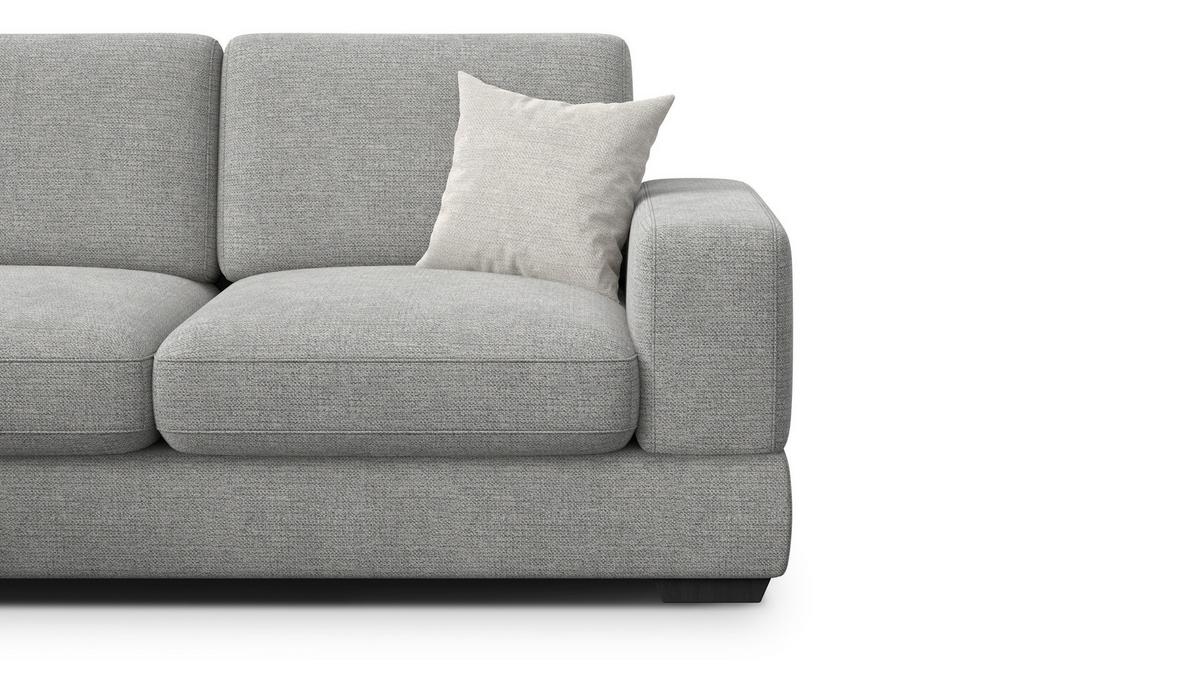 ECKSOFA OTTO 4-Sitzer, grau - Schwarz/Grau, Holz/Textil (279/159cm) - Wozimo