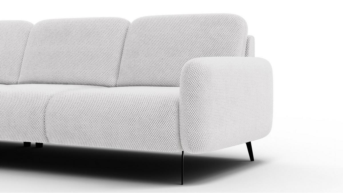 ECKSOFA FEBE 5-Sitzer links, creme - Creme/Schwarz, Holz/Textil (271/190cm) - Wozimo