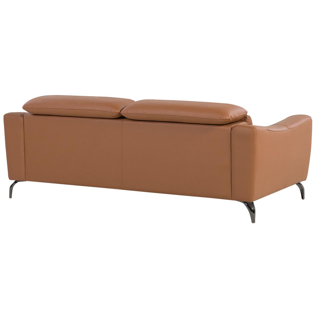 SOFA Leder Goldbraun Narwik - Goldfarben, Leder/Textil (203/93/98cm) - Beliani