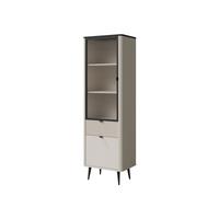 VITRINE Marly 1S1D1W RE03 - Kaschmir/Schwarz, Holzwerkstoff/Metall (60/191/40cm) - MIRJAN24