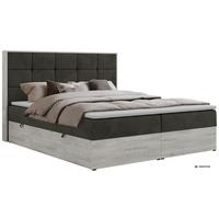 BOXBETT ALNOR 200/200 Dunkelgrau Velvet - Topper T25 - H3 - Anthrazit/Schwarz, Kunststoff/Textil (200/200cm) - MKS