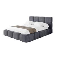 POLSTERBETT mit Bettkasten und Lattenrost, Bett mit Kopfteil, Boxbett ohne Matratze, Doppelbett mit Stauraum - NATA 120x200 Dunkelgrau - Dunkelgrau, Holzwerkstoff/Textil (120/200cm) - ALTDECOR