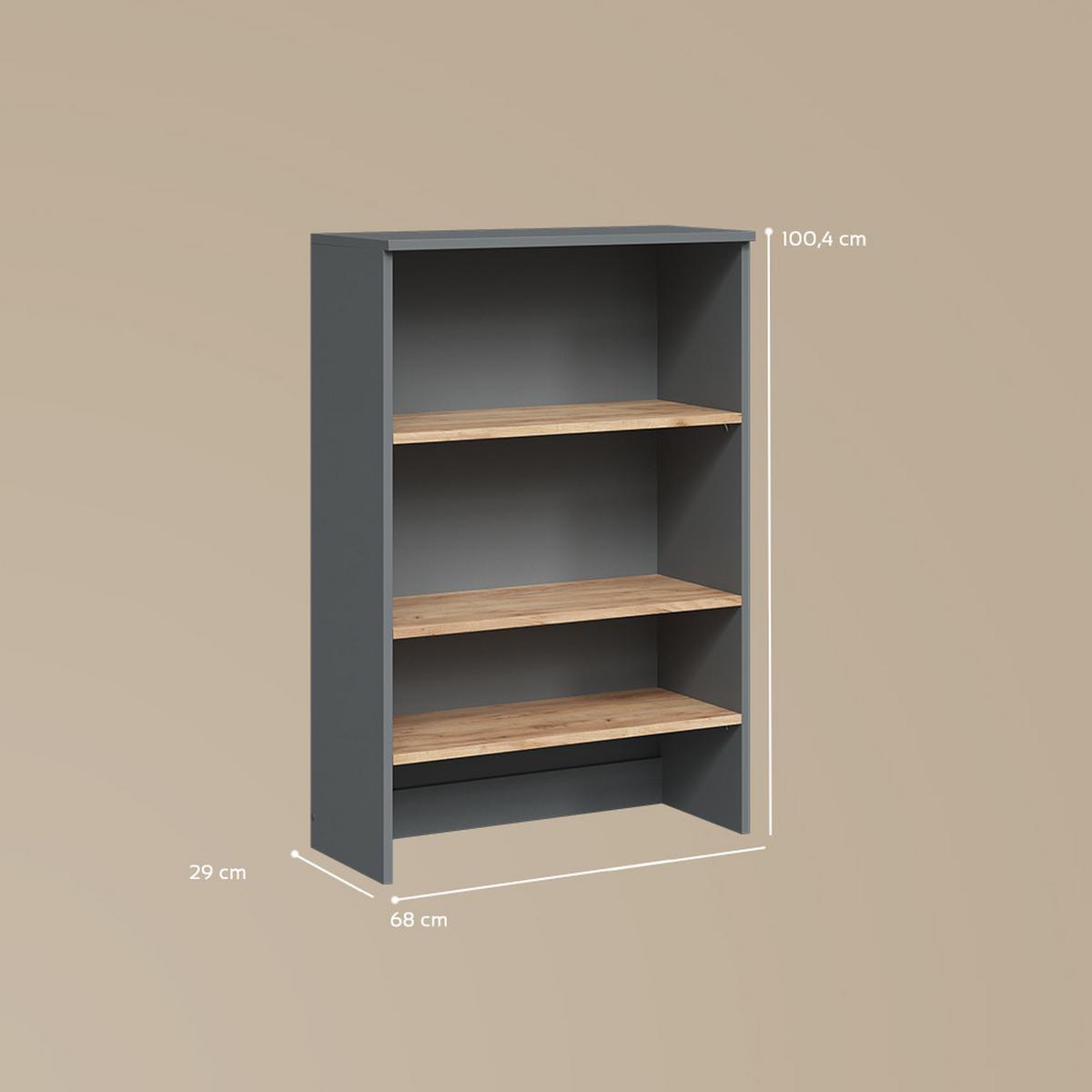 WASCHMASCHINENSCHRANK Paolina Anthrazit/Goldkraft Eiche 68 x 100.4 cm mit offenen Regalen - Honigeiche/Anthrazit, Holzwerkstoff (68/100.4/29cm) - Livinity®