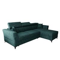 ECKSOFA L Form Ribella Türkis 265/180/100 cm Rechts mit Schlaffunktion - Türkis/Schwarz, Textil/Metall (265/180cm) - AX Living