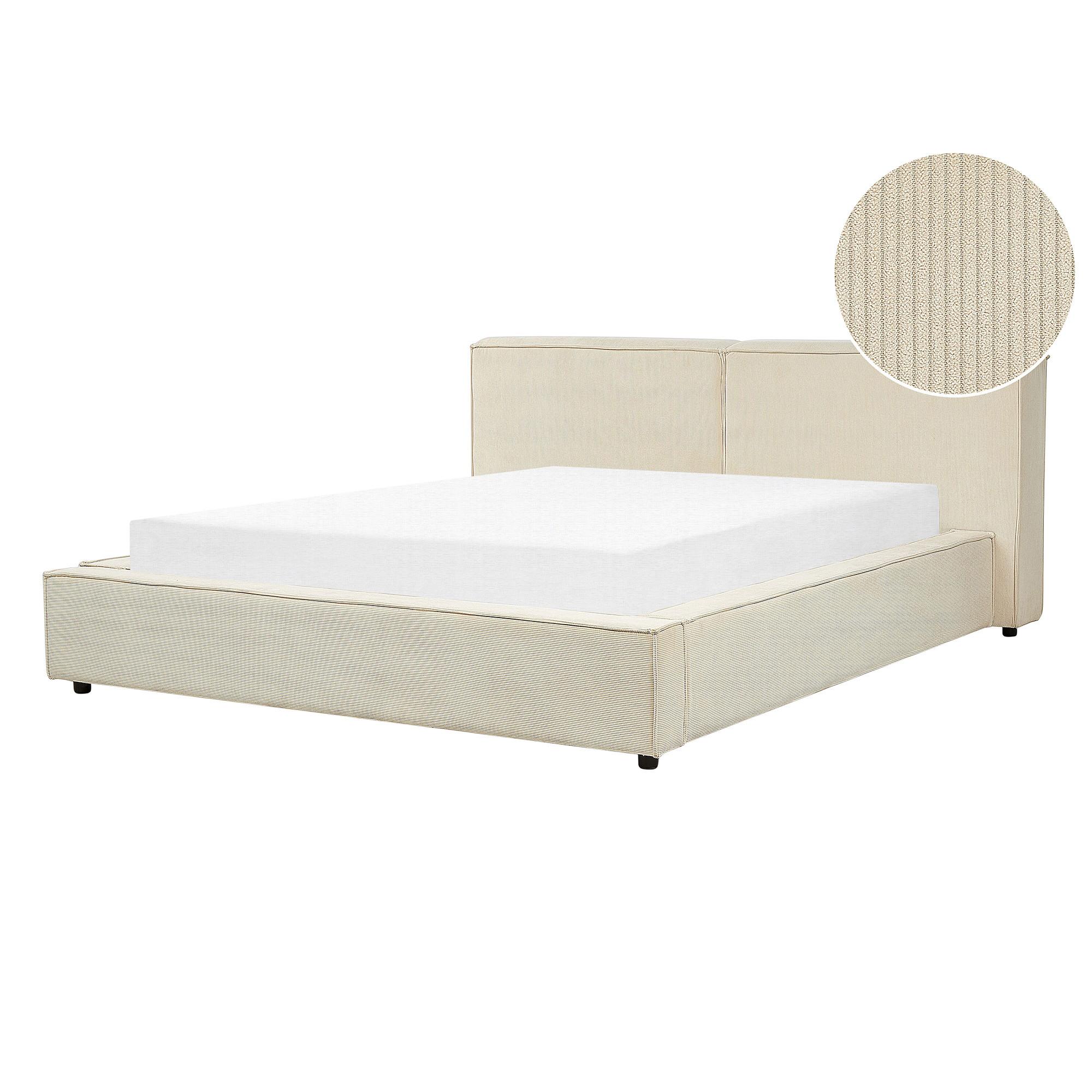 POLSTERBETT 160/200cm Beige Linards - Beige, Naturmaterialien/Textil (160/200cm) - Beliani