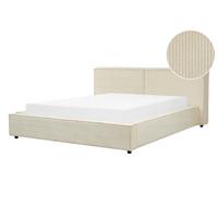 POLSTERBETT 160/200cm Beige Linards - Beige, Naturmaterialien/Textil (160/200cm) - Beliani