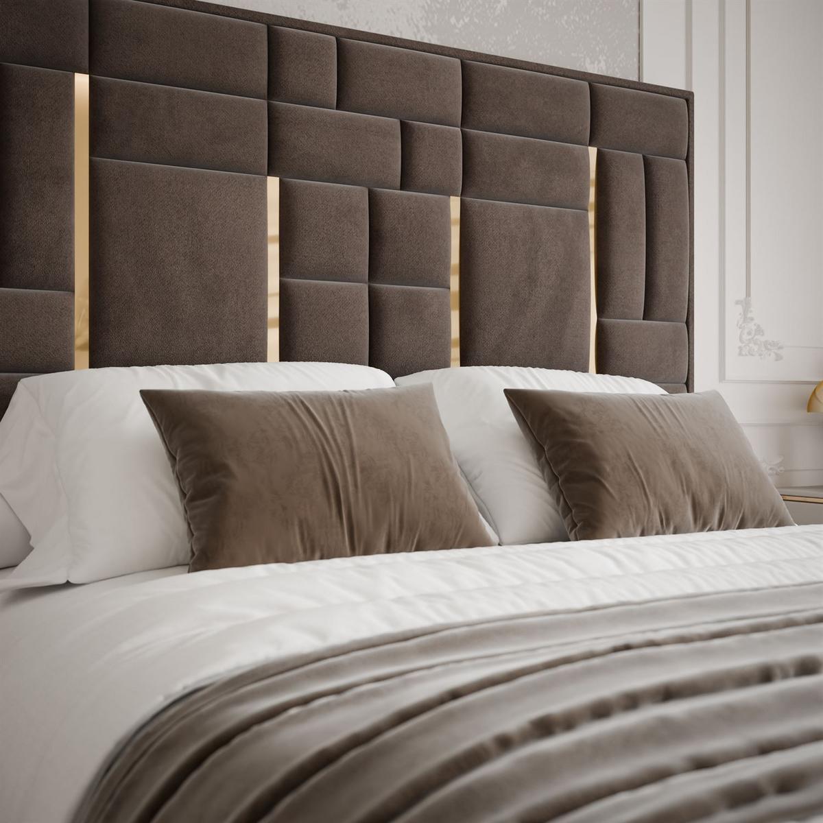 POLSTERBETT BRIGITTE GOLD mit Bettkasten 140x200 cm Element 25 - Braun, Textil (140/200cm) - Lookway