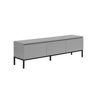 LOWBOARD GAETA, MDF, Hellgrau, 150 x 37 x 46 cm - Schwarz/Grau, Holzwerkstoff/Metall (150/46/37cm) - KADIMA DESIGN