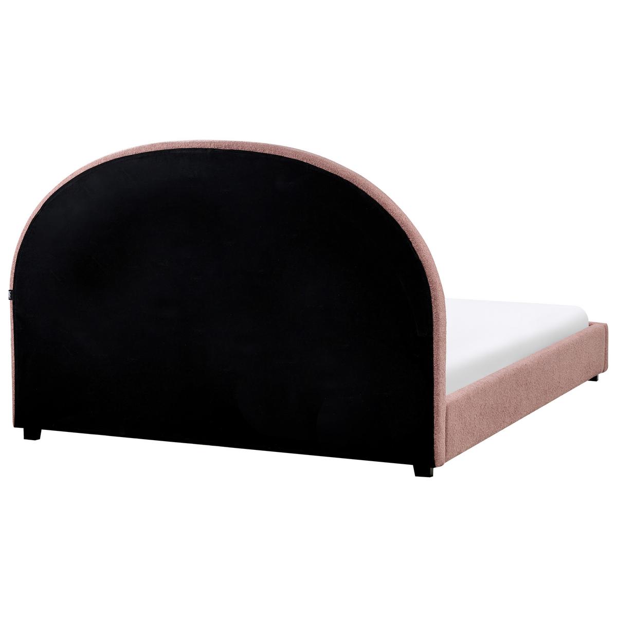 BETT mit Lattenrost 140/200 cm Bouclé Pastellrosa Vaucluse - Pink, Textil (140/200cm) - Beliani