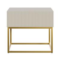 NACHTSCHRANK Veldio Graubeige mit goldenen Metallbeinen 50 cm - Taupe/Greige, Holzwerkstoff/Metall (50/44/35.6cm) - Selsey