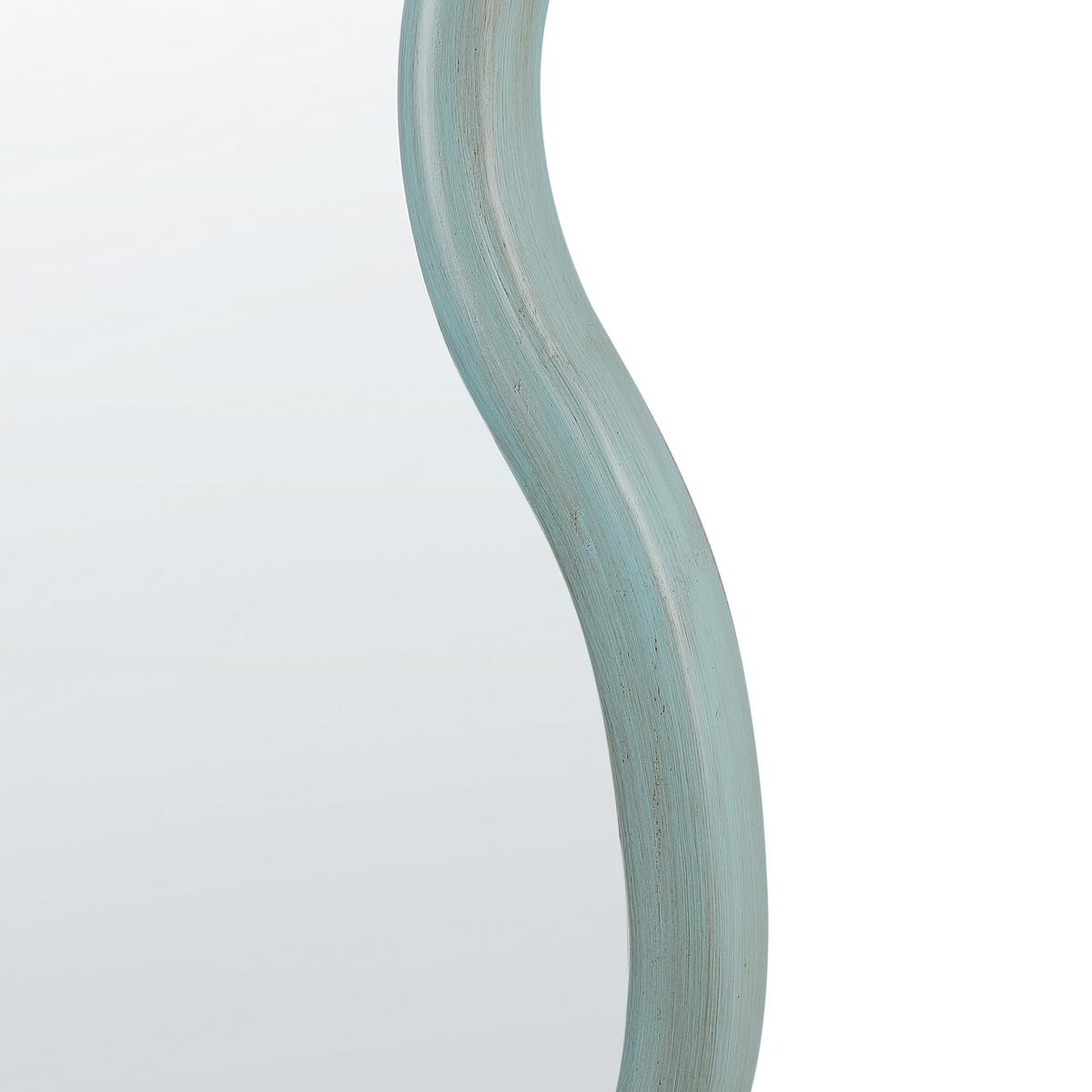 WANDSPIEGEL 60/90 cm Paulownia-Holz Hellblau Ronnet - Hellblau, Holz (60/90/3cm) - Beliani