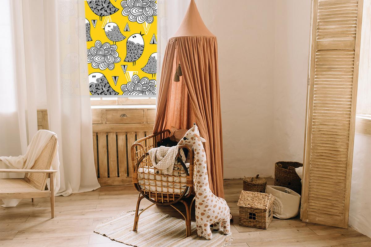 INNENROLLO - Fensterrollo - Rollo - 80x180 cm - Vögel - Grau, Kunststoff (80/180/0.5cm) - TULUP