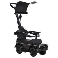 RUTSCHAUTO mit Schiebstange Kunststoff Metall Schwarz - Schwarz, Kunststoff (85.5/40.5/95cm) - HOMCOM