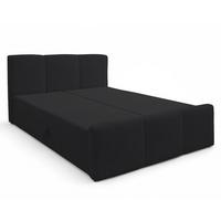 BOXBETT ANKARRA 140x200 cm mit Bettkasten und Matratze - Schwarz + TOPPER - Schwarz, Holz/Holzwerkstoff (140/200cm) - AX Living