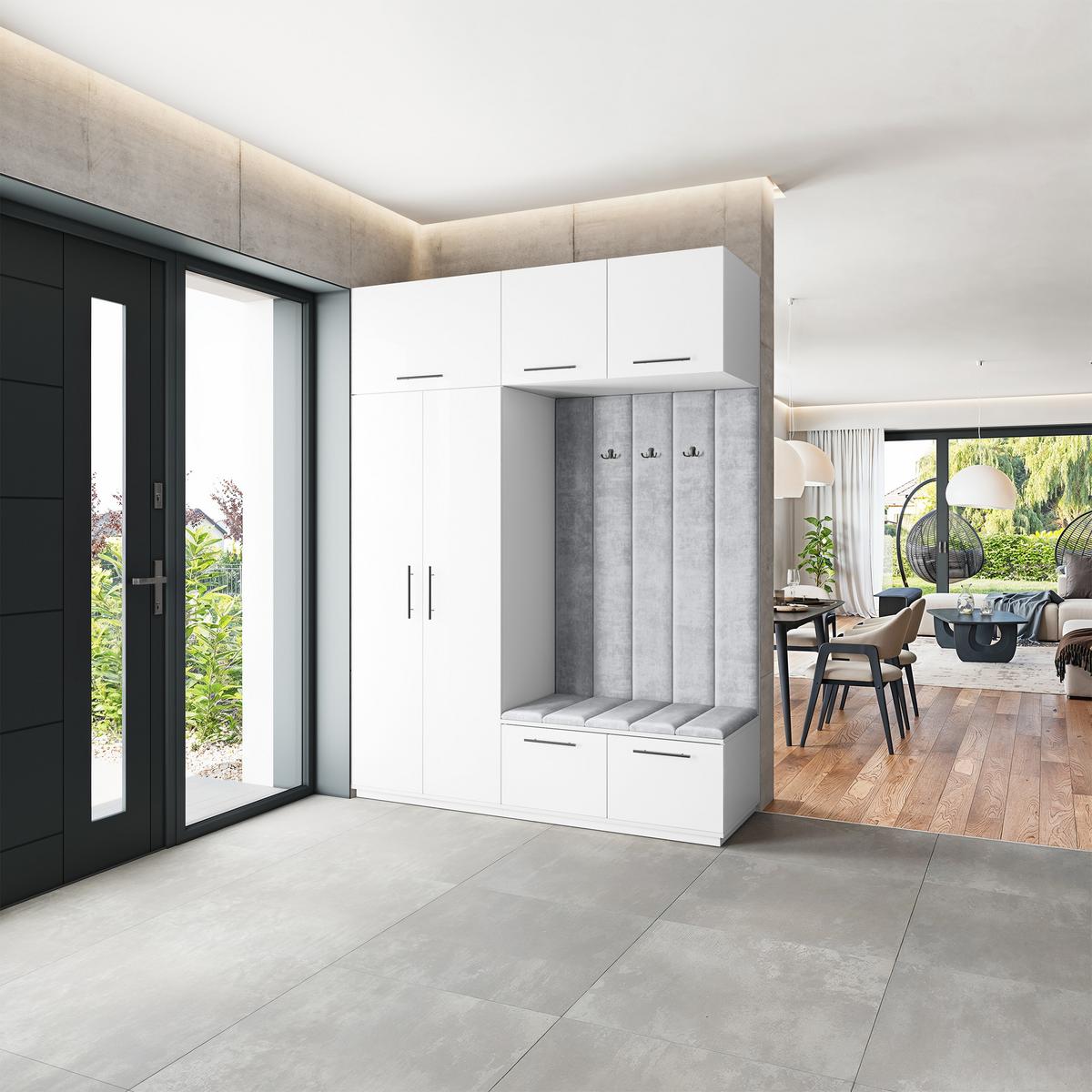 GARDEROBENSCHRANK REMA 180/240/60 cm Modern Weiß - Hellgrau/Weiß, Holzwerkstoff (180/240/60cm) - MASSENO