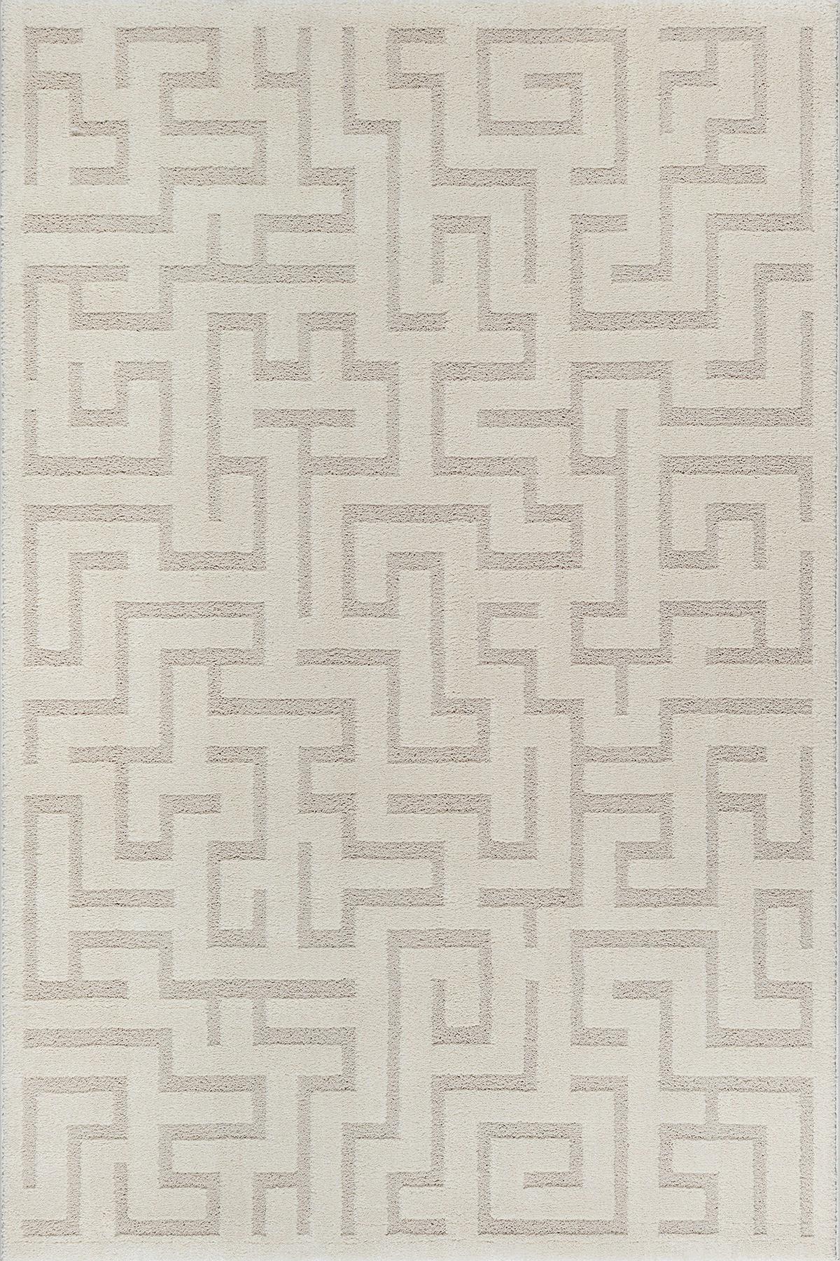 KURZFLORTEPPICH Geometrisch MUOTA Polypropylen Creme 120 x 160 cm - Beige, Textil (120/160cm) - KADIMA DESIGN