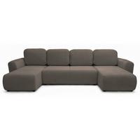 WOHNLANDSCHAFT Olido dunkelbeiger Samt - Schwarz/Cappuccino, Kunststoff/Textil (315/82/150cm) - Selsey