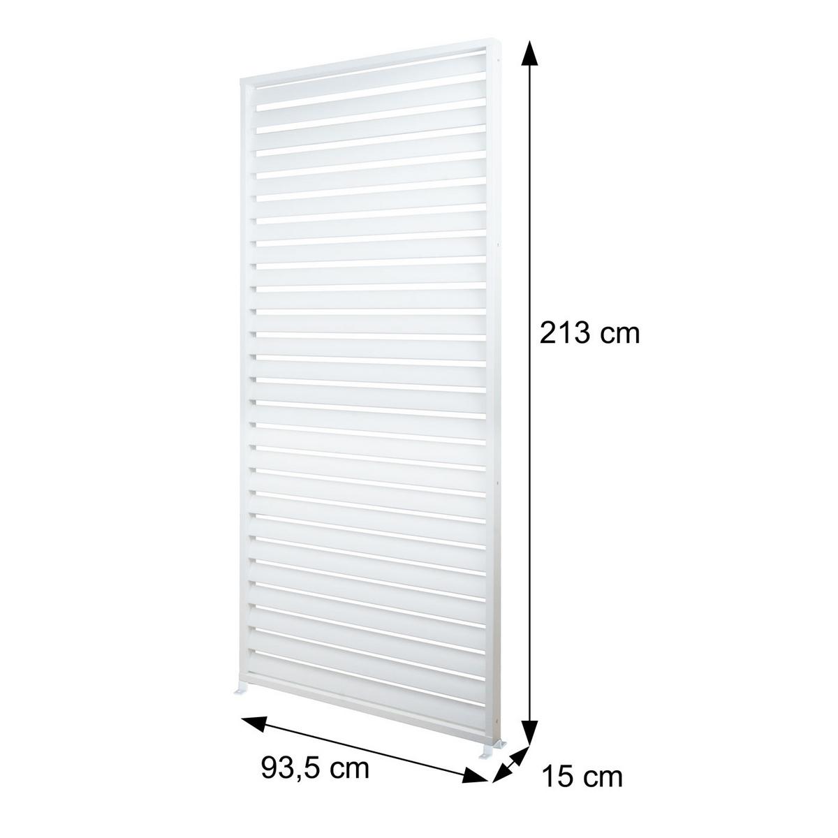 LAMELLENWAND FÜR PERGOLA Weiß - Weiß, Metall (94/213/15cm) - MCW