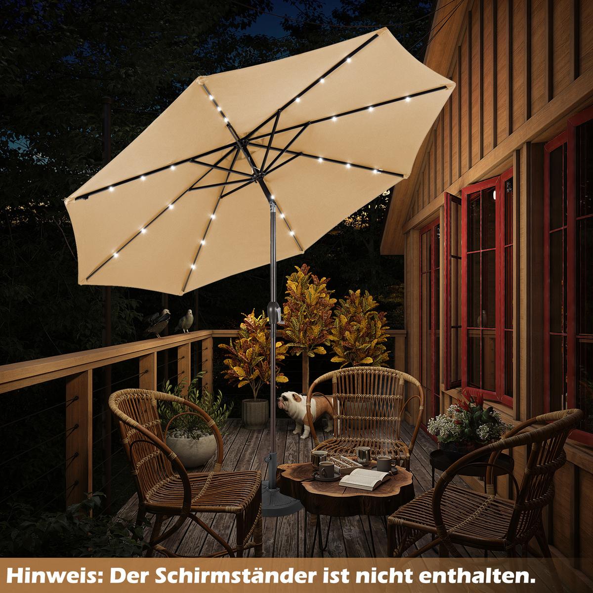 PATIO-SCHIRM Beige - Beige, Kunststoff (300/300cm) - COSTWAY