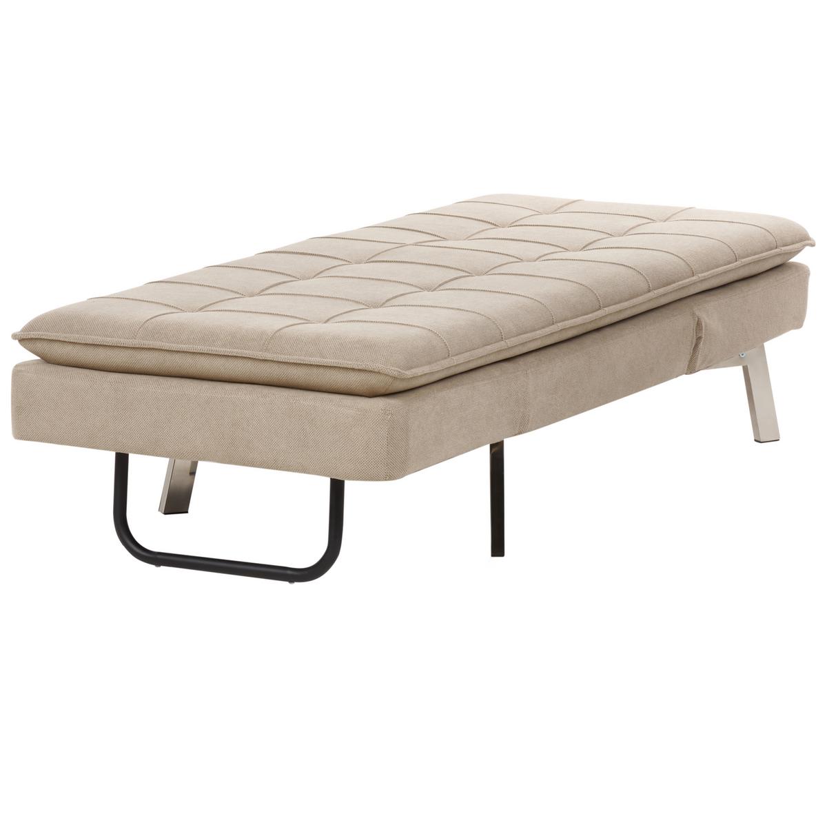 CHAISELONGUE Stoff Beige Loiret - Beige, Textil (179/93/76cm) - Beliani