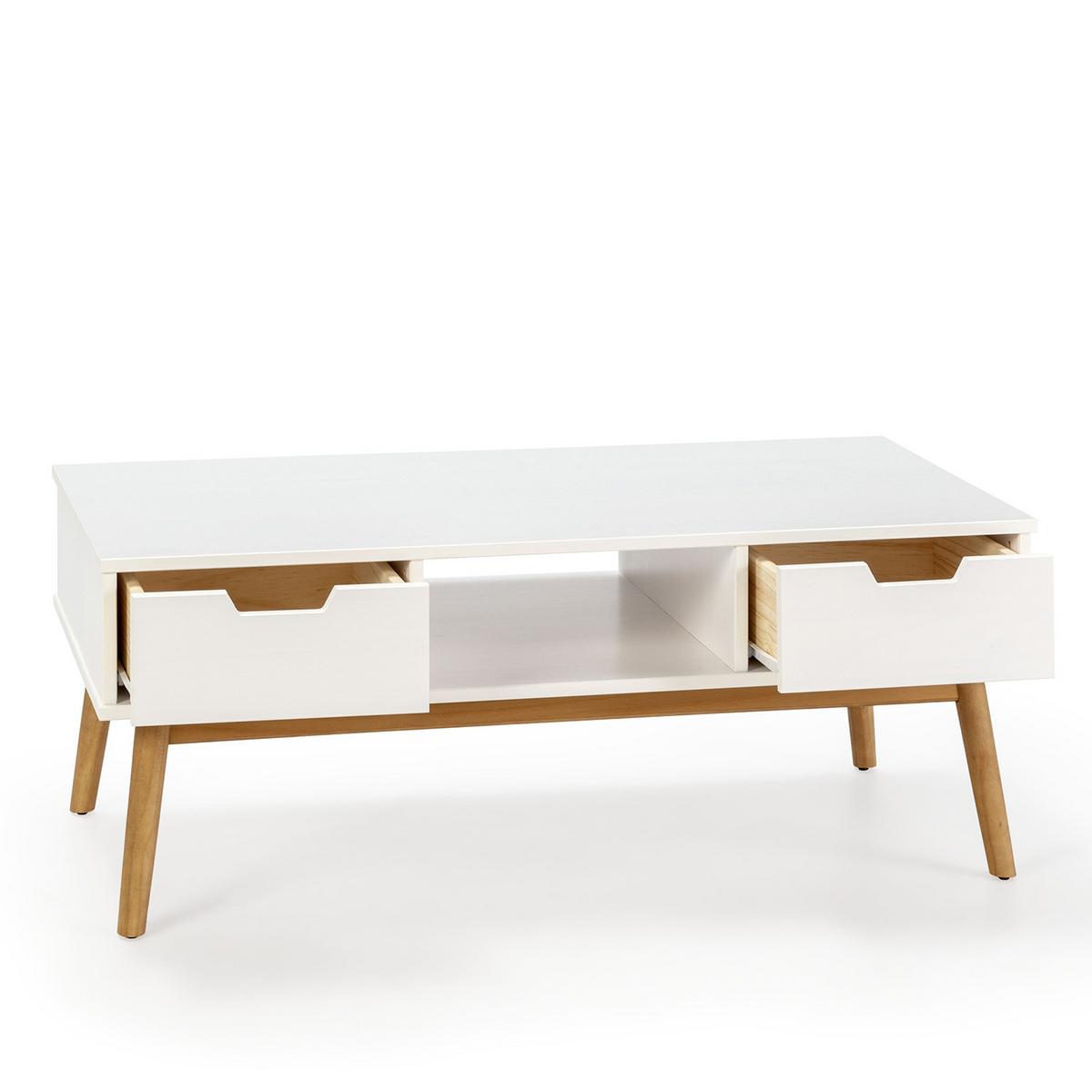 COUCHTISCH Baku weiß 2 Schubladen - Weiß, Holz (43/110/55cm) - VS Venta-stock