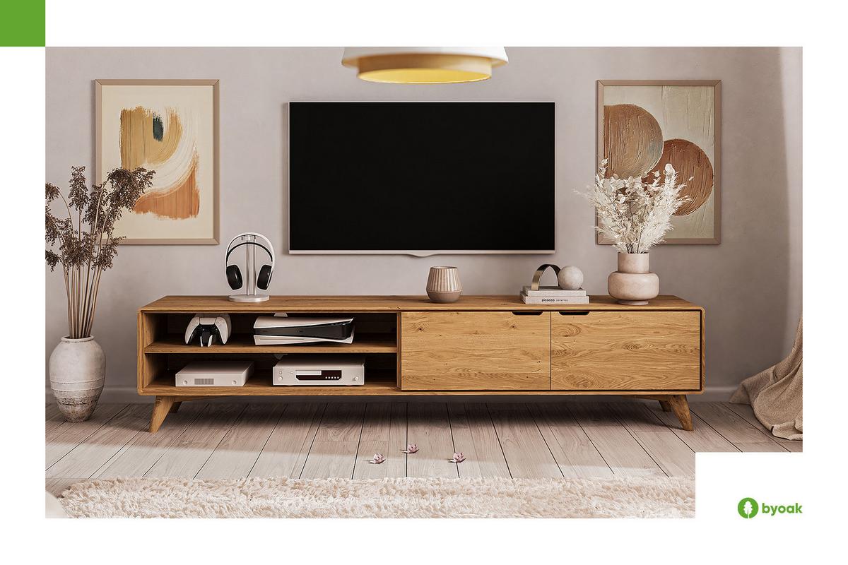 GREG HIFI-SCHRANK Kernbuche - Kernbuche, Holz (220/48/40cm) - byoak
