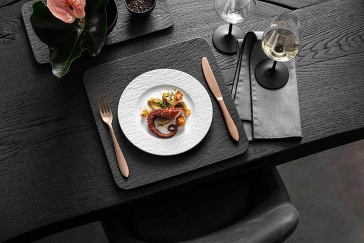 TAFELSERVICE Manufacture Rock schwarz 12-tlg. - Schwarz, Keramik (2/2/2cm) - Villeroy & Boch