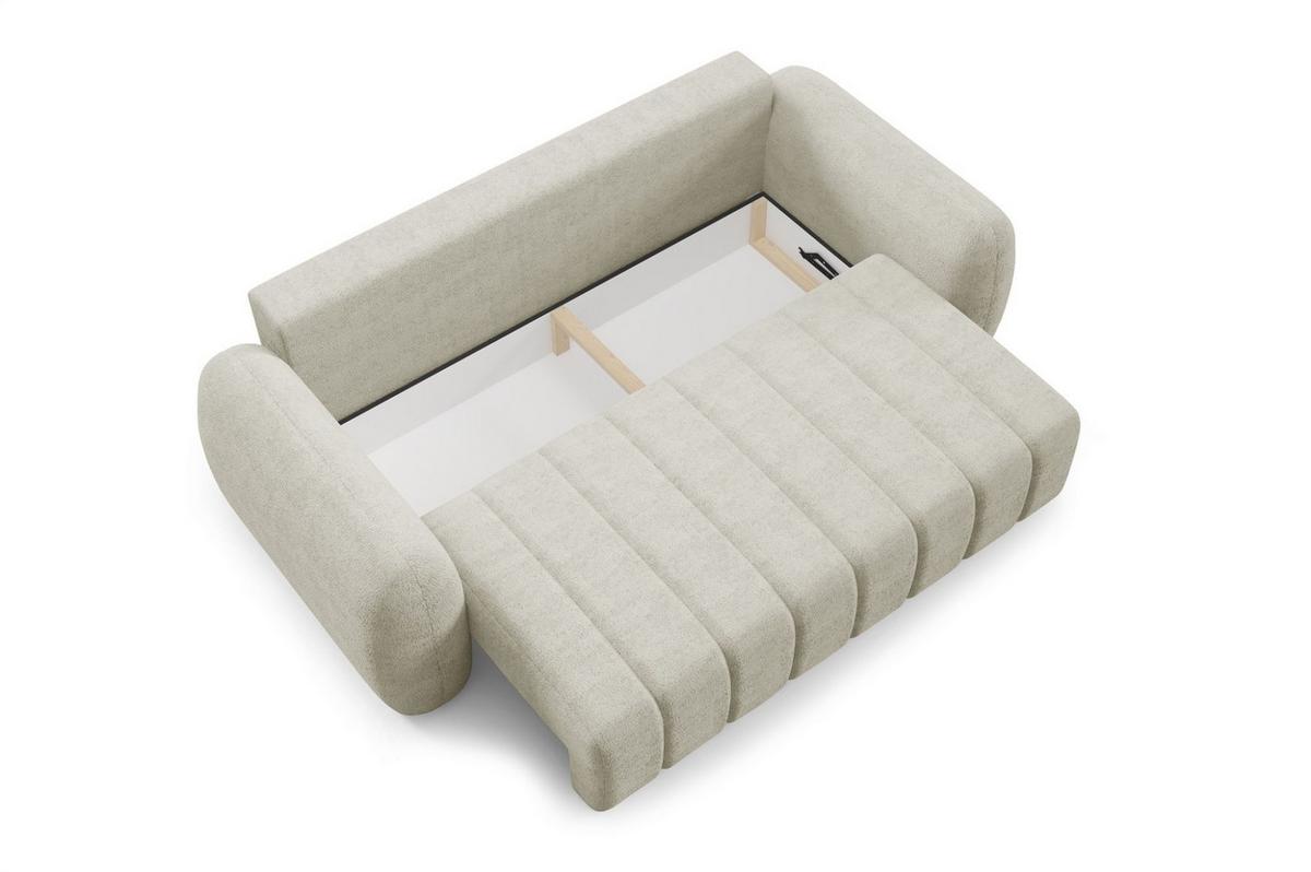 SCHLAFSOFA Caria - Creme, Holzwerkstoff/Textil (266/95/110cm) - Fun Möbel