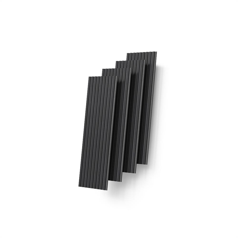 WANDPANEELE Grivola Schwarz 4 Stück - Schwarz, Holzwerkstoff (120/40/1.8cm) - Livinity®