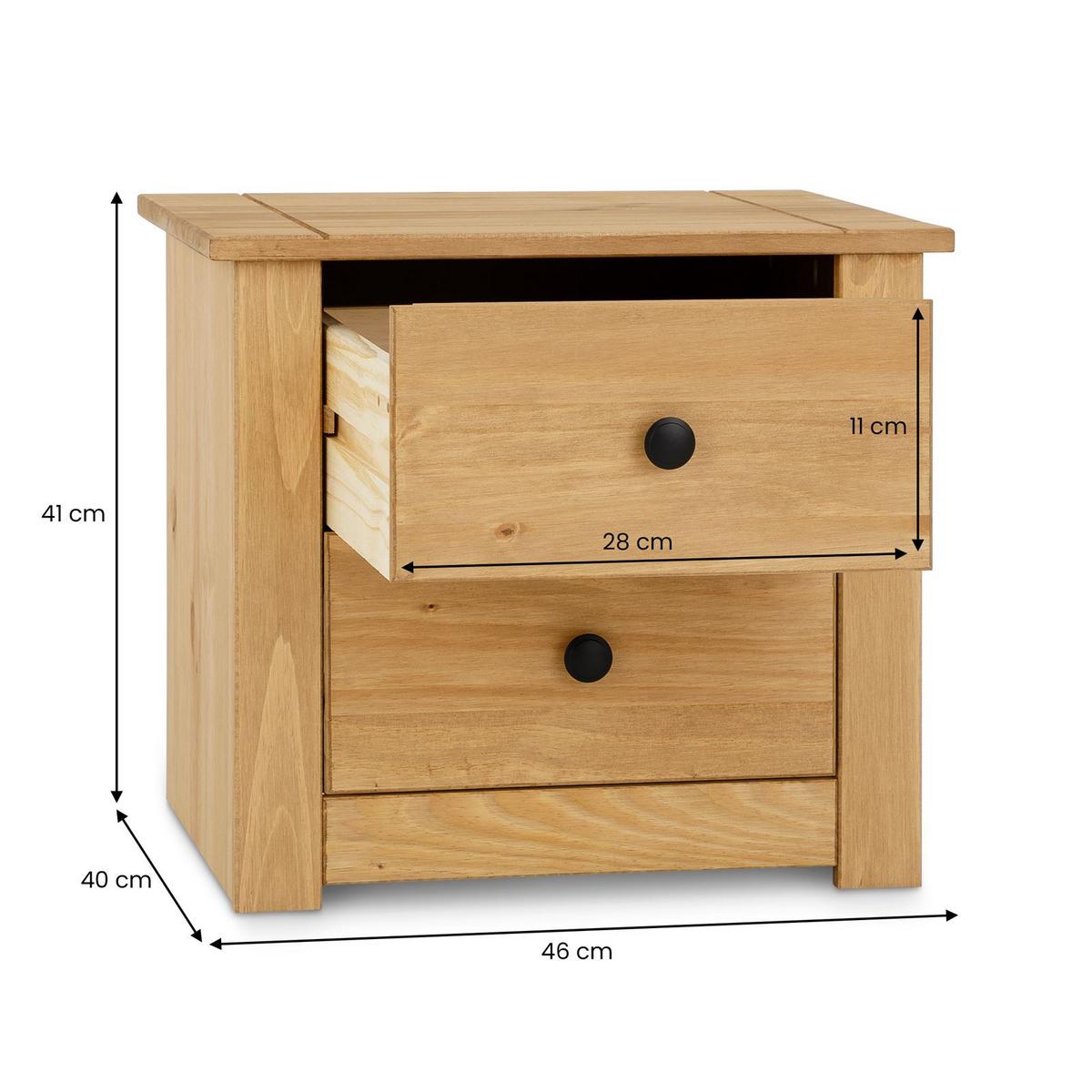 NACHTKOMMODE CANCUN - Braun, Holz (46/41/40cm) - IDIMEX