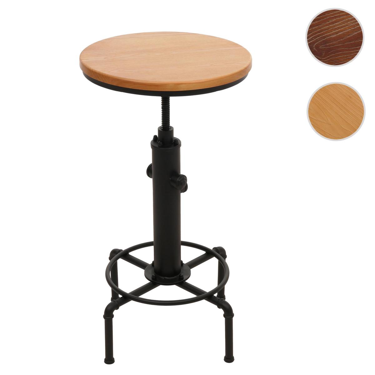 BARTISCH rund Schwarz, Beige - Beige/Schwarz, Holz (50/50/104cm) - MCW