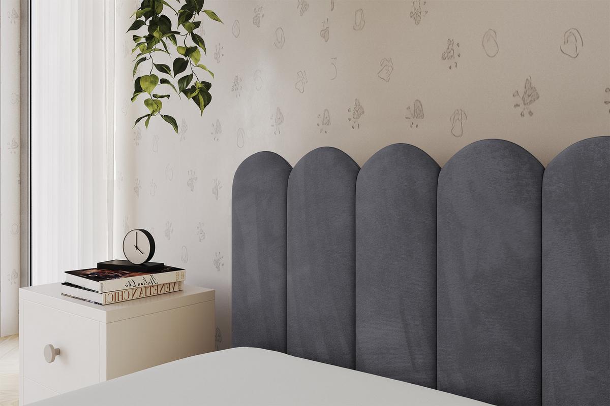 EINZELLBETT Jugendbett mit Bettkasten, Rechts - ARTY 80x200 Dunkelgrau - Titanfarben, Holzwerkstoff/Textil (80/200cm) - ALTDECOR