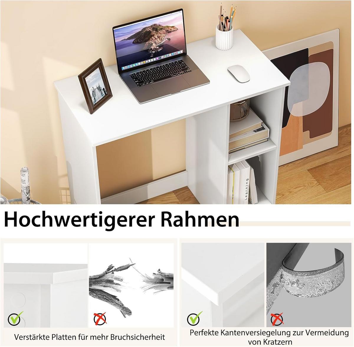 COMPUTERTISCH Weiß - Weiß, Holzwerkstoff (40/80/74cm) - COSTWAY