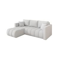 ECKSOFA mit Schlaffunktion Ottomane Links GARD-L 226x146x85 Weiß Bouclé - Schwarz/Weiß, Holzwerkstoff/Kunststoff (226/146cm) - ALTDECOR