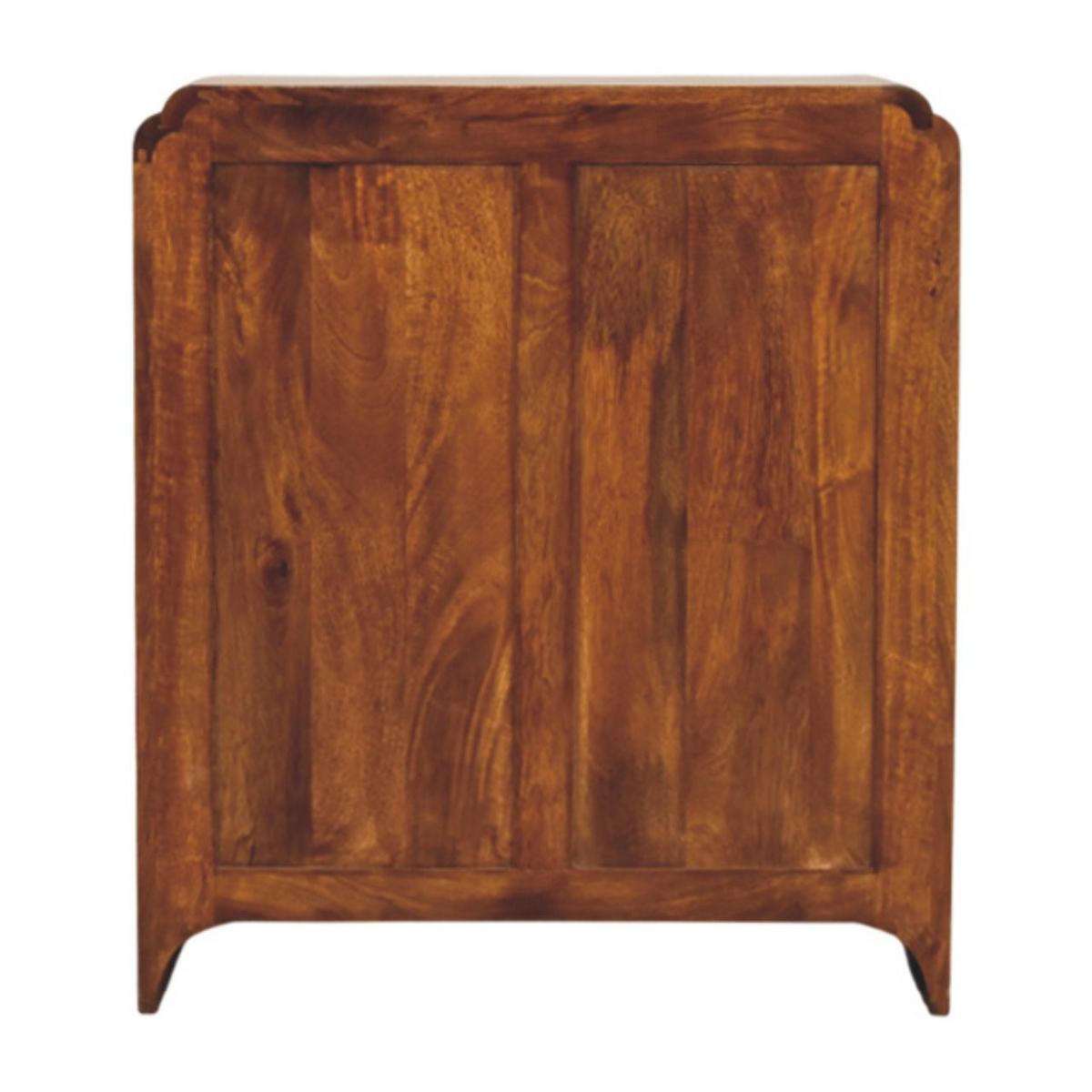 KOMMODE Newton Kastanie, 3 Schubladen, Dunkelbraun - Kastanienfarben/Messingfarben, Holz/Metall (70/80/35cm) - Artisan Furniture