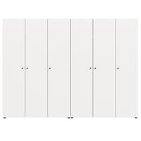 KLEIDERSCHRANK weiß 6-türig 240 cm, Drehtürenschrank mit Kleiderstangen - Schwarz/Weiß, Holzwerkstoff/Kunststoff (240/176/51cm) - Inn.Furn