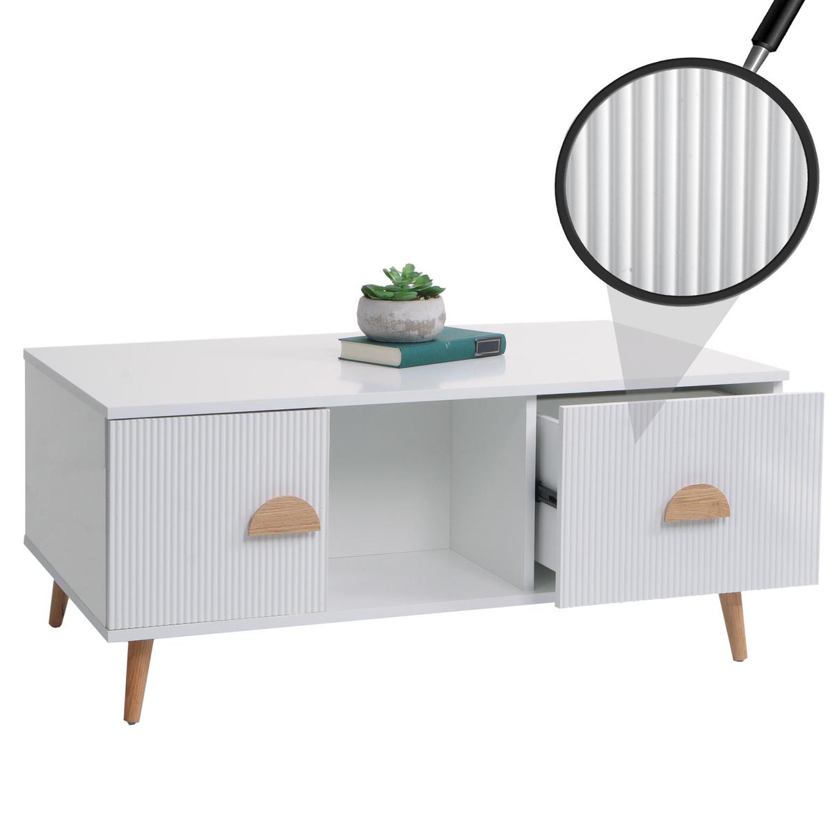 COUCHTISCH eckig Weiß - Weiß, Holz (60/100/43cm) - MCW