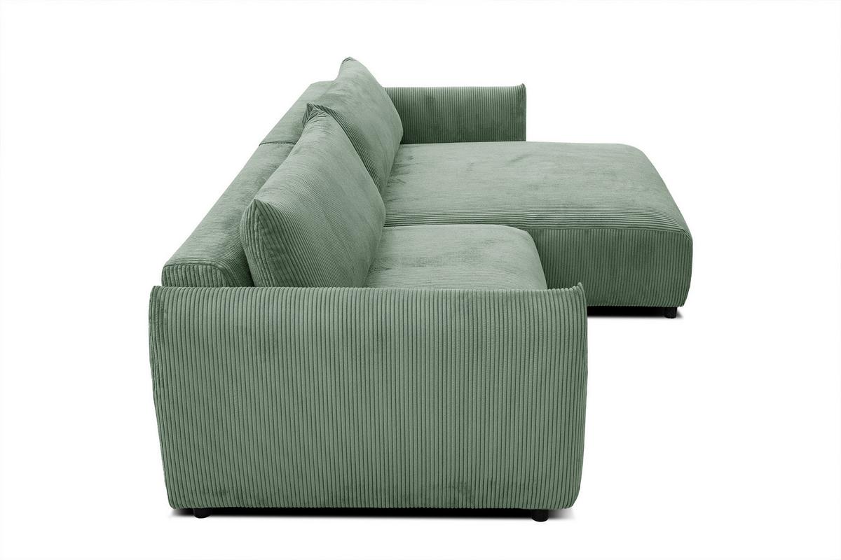 ECKSOFA TAUER 5-Sitzer, mintgrün - Schwarz/Mintgrün, Holzwerkstoff/Kunststoff (292/174cm) - Wozimo