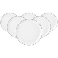 FRÜHSTÜCKSTELLER Lido Black Line weiß ø 20 cm 6er Set - Weiß, Keramik (20cm) - Seltmann Weiden