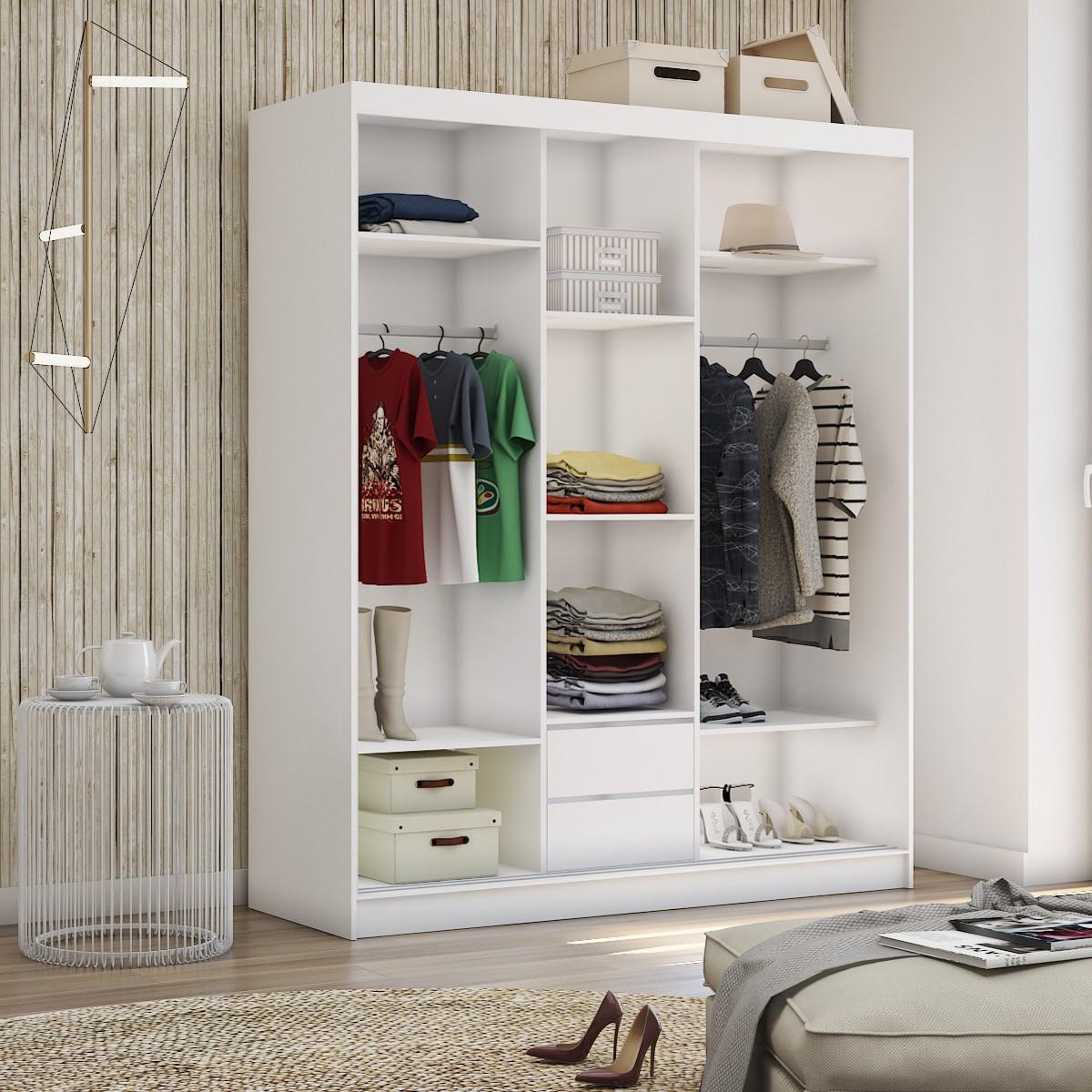 SCHWEBETÜRENSCHRANK LAMELLO 180/216/61 cm 3-türig mit Spiegel Eiche Artisan - Eiche Artisan, Holzwerkstoff (180/216/61cm) - MASSENO