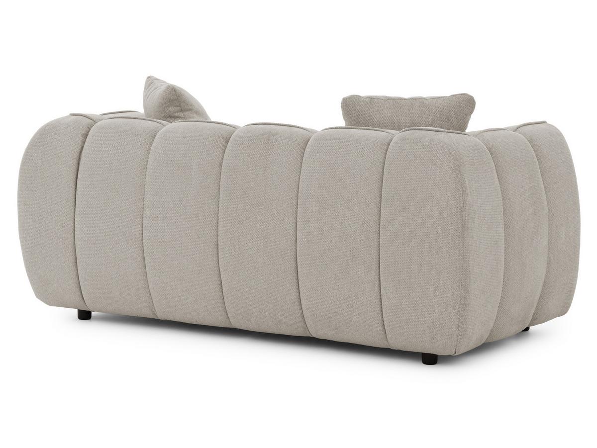 2-SITZER SOFA Nubira in tief gesteppter Bubble-Optik aus weichem Taupe Strukturstoff im modernen Design - Taupe/Schwarz, Holz/Kunststoff (172/69/89cm) - S-Style Möbel