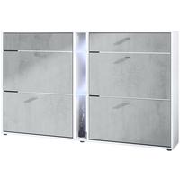 SCHUHSCHRANK Today Fronten in Beton Oxid Optik - Hellgrau, Holzwerkstoff (155.5/95/28cm) - Vladon