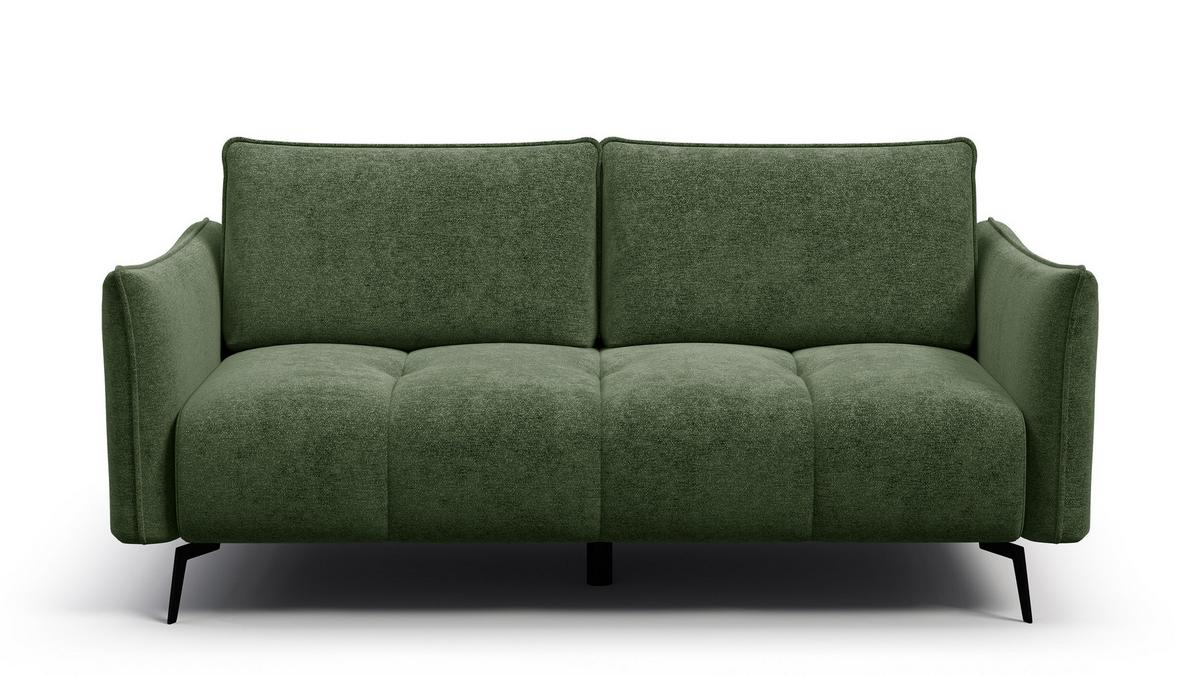 SOFA AERA 2,5-Sitzer, dunkelgrün - Dunkelgrün/Schwarz, Holz/Textil (187/89/96cm) - Wozimo