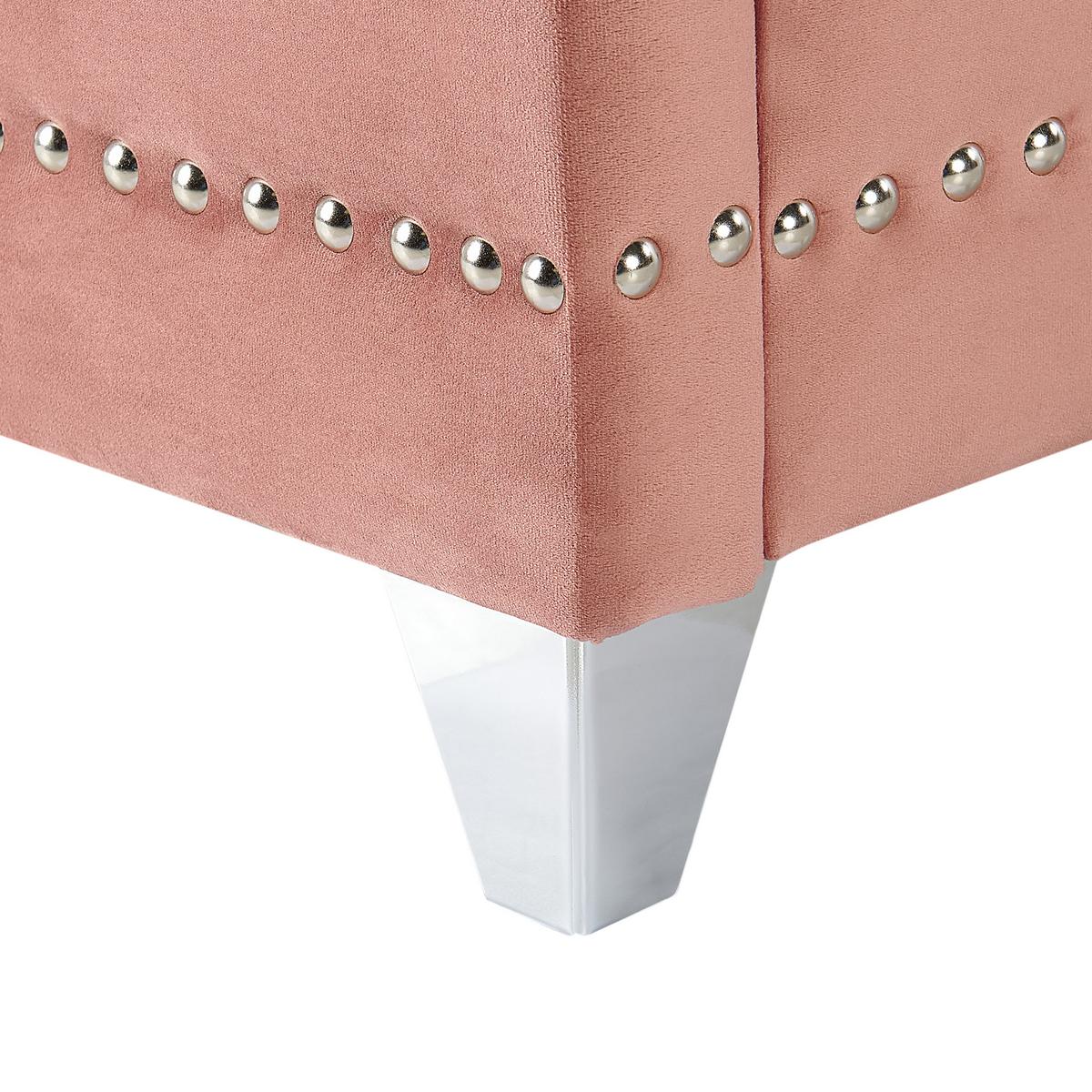 POLSTERBETT 160/200cm Rosa Ayette - Pink, Textil (160/200cm) - Beliani