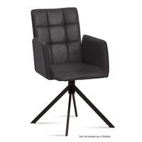 ARMLEHNSTUHL (4er-Set) Drusi 52x91x60 Schwarz/Anthrazit - Anthrazit/Schwarz, Kunststoff (60/91/52cm) - 58aufmkessel