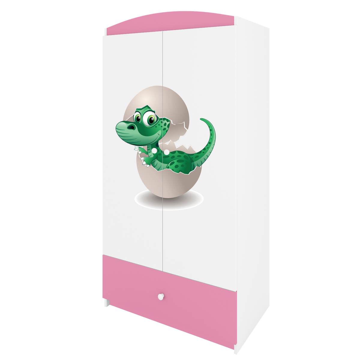 KINDERKLEIDERSCHRANK Kleiner Dino - Hellrosa, Holzwerkstoff (90/175/52cm) - RAUMHIRSCH FURNITURE